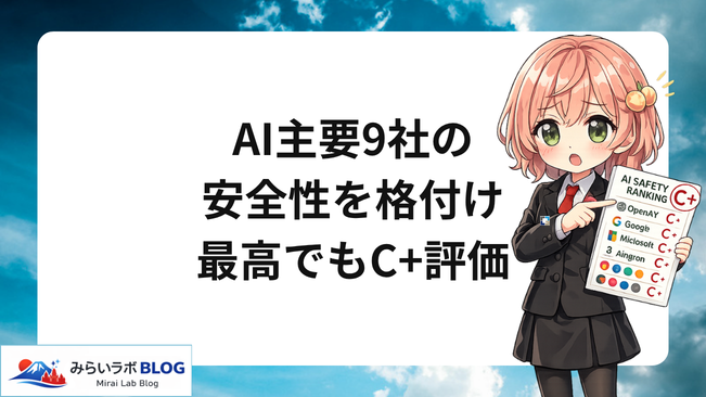 AI主要9社の安全性を格付け、最高評価でもC+にとどまる